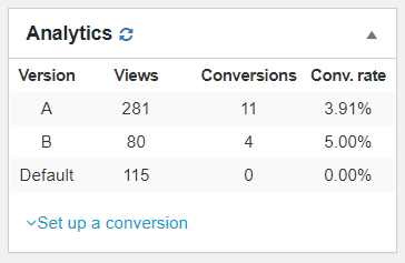 Built in analytics widget