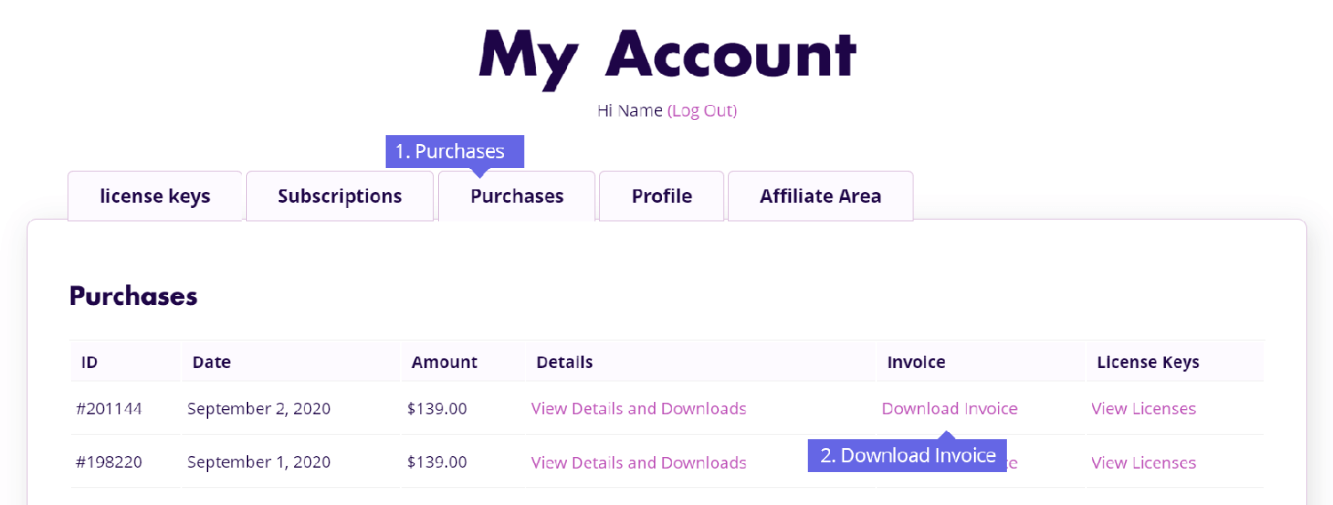 How to download an invoice