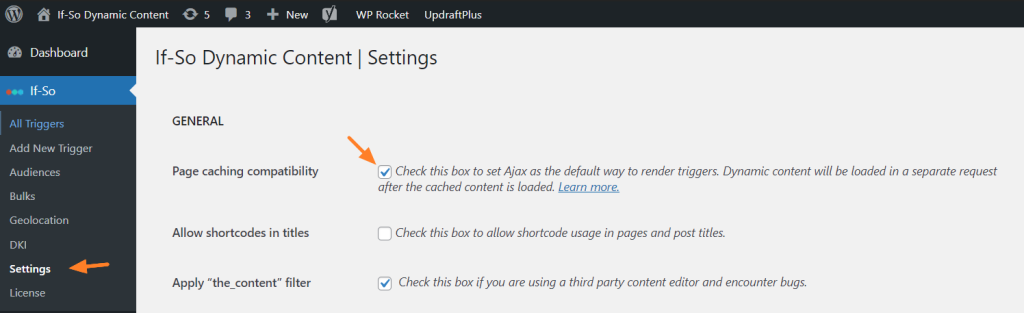 Page caching compatibility (ajax loading)