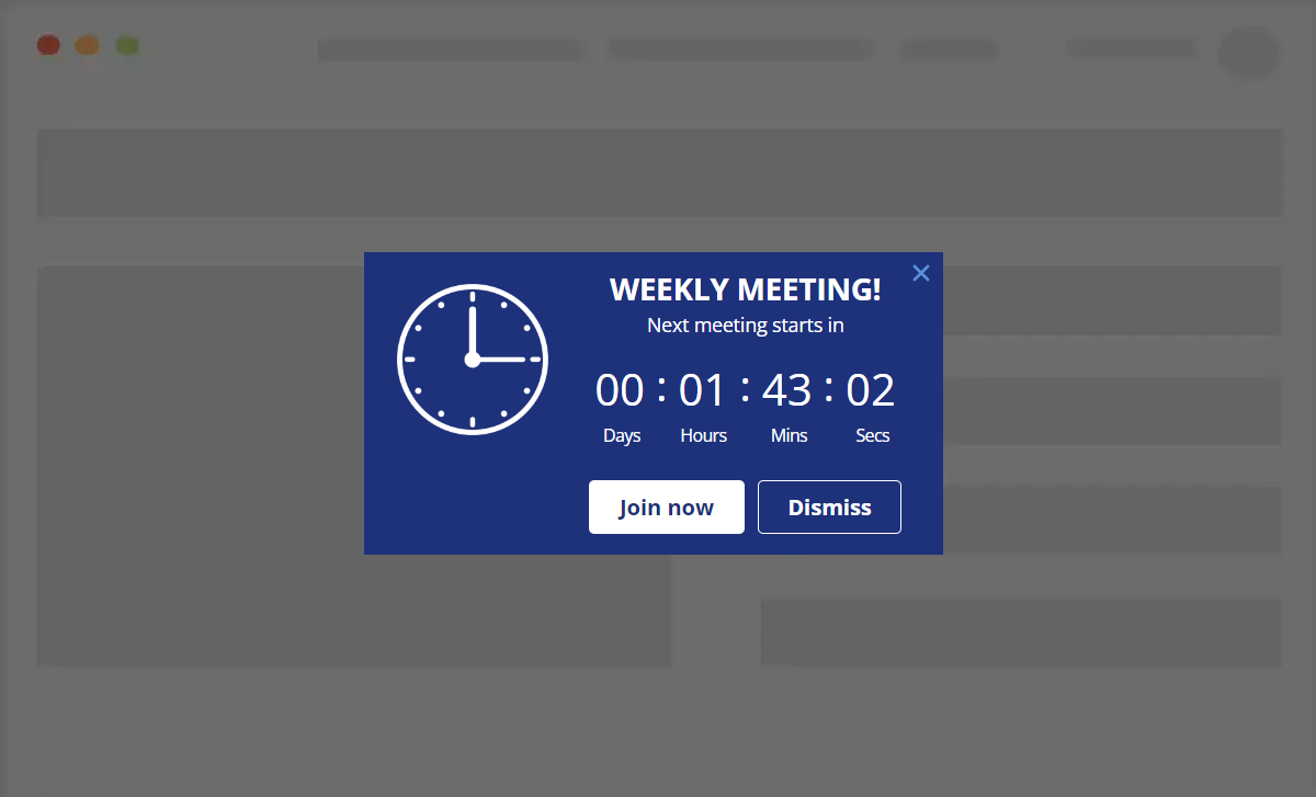 Weekly meeting starts in