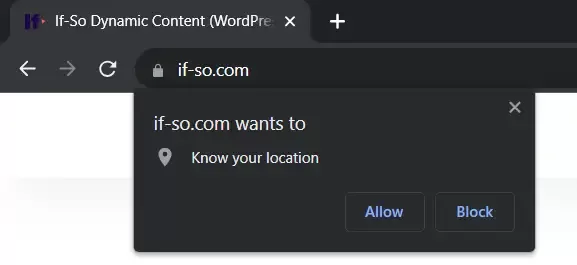 Geolocation API - Google Chrome share location notification