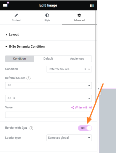 Conditional Elementor element Ajax loading