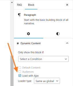 Conditional gutenberg block Ajax loading