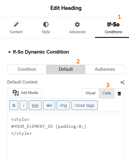Conditional Element remove padding