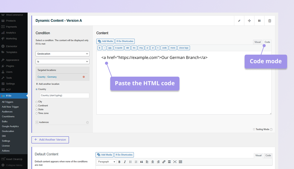 Setting up dynamic menu in WordPress