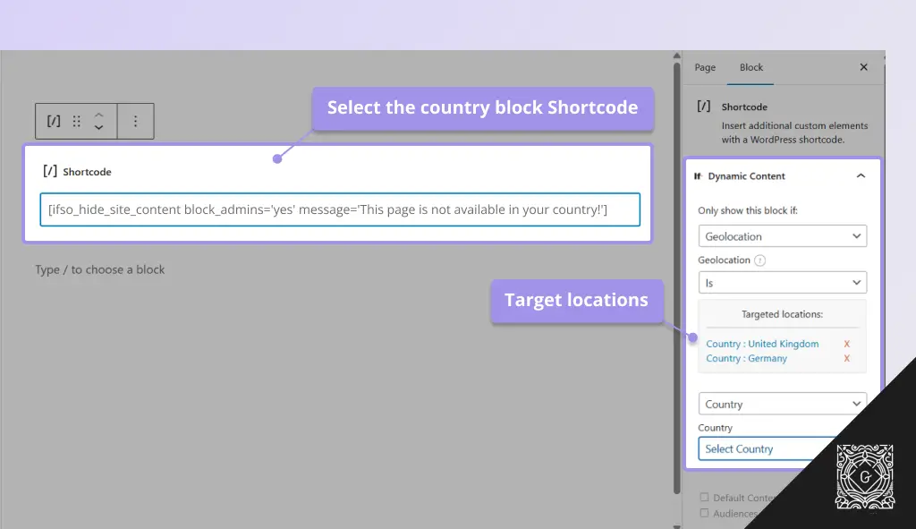 country block gutenberg