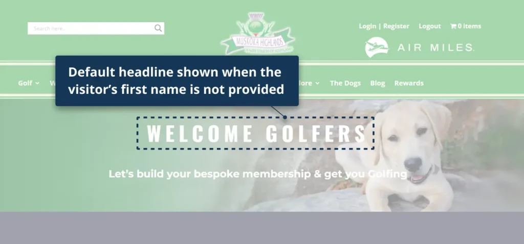 Case Study: Personalized headline based on the visitor’s first name 3 Default Headline