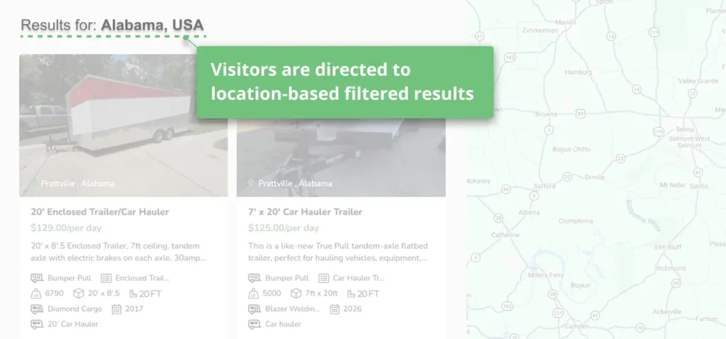 Location based filtered results 1