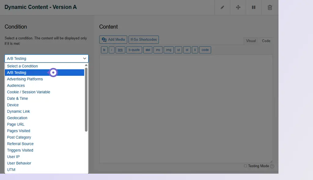 How to Set Up A/B Testing 3 Select AB Testing
