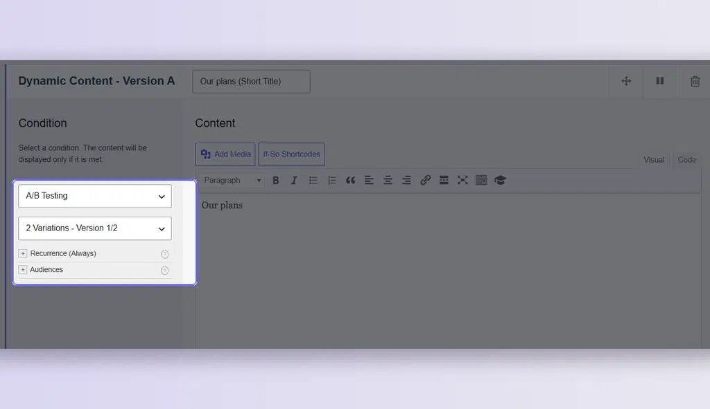 Headline A/B Testing 3 demo overlay tight condition 1